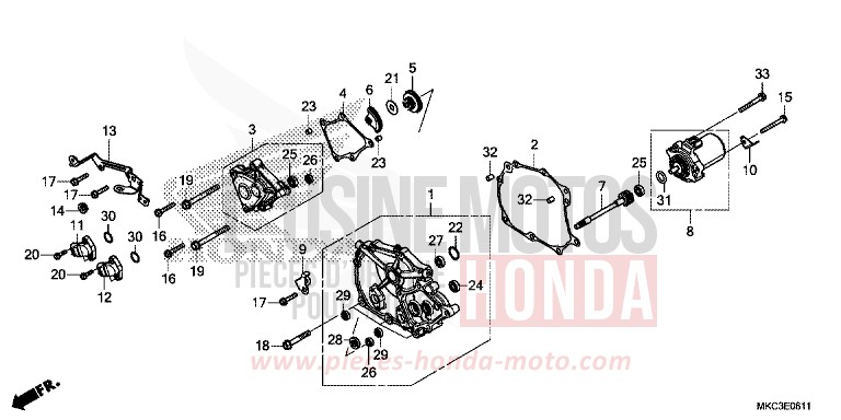 COUVERCLE DE CHANGEMENT (DCT) de Gold Wing DARKNESS BLACK METALLIC (NH463) de 2018